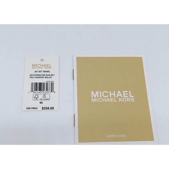 Michael Kors passport wallet stripe jet set MK signature powder blush multi - Picture 5 of 5